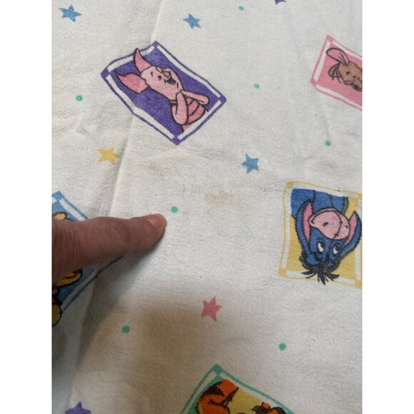Vintage Disney Winnie The Pooh & Friends Baby Blanket 100% Cotton 23x28 Inches - Picture 2 of 7